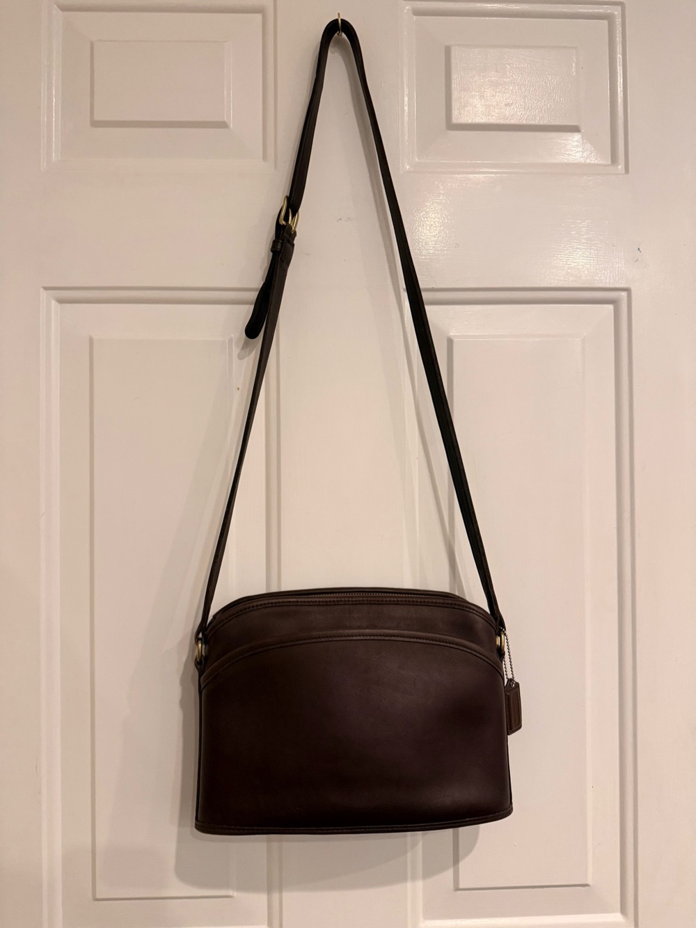 Vintage 1997 Coach Metropolis Zip Bag 9976 – Mahogany Brown Leather Crossbody - Picture 9 of 16